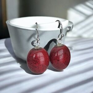 5 For $25💫Dark Red Pomegranate Earrings